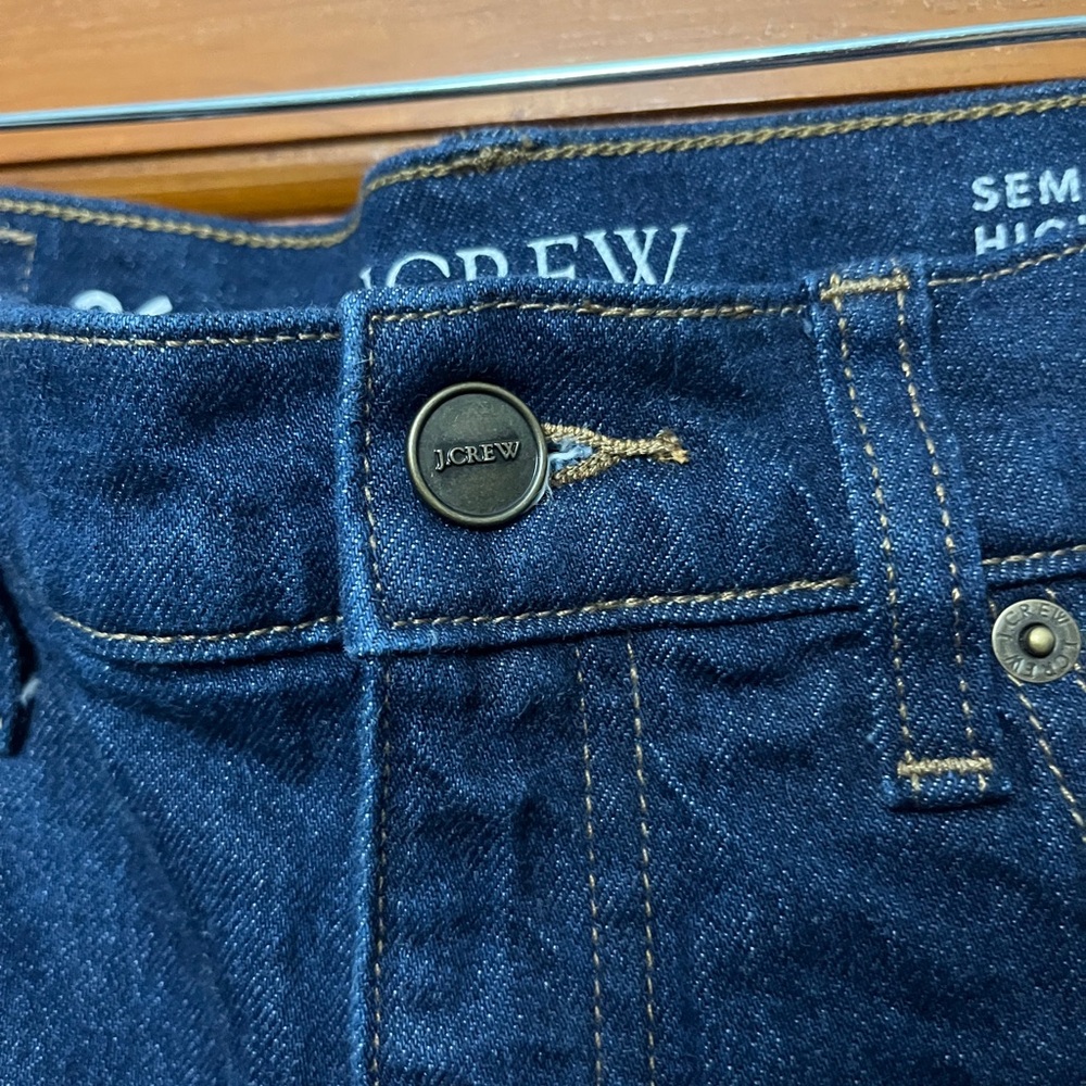J. Crew Dark Blue Denim Trouser Jeans semi-stretch High Rise - Picture 8 of 10